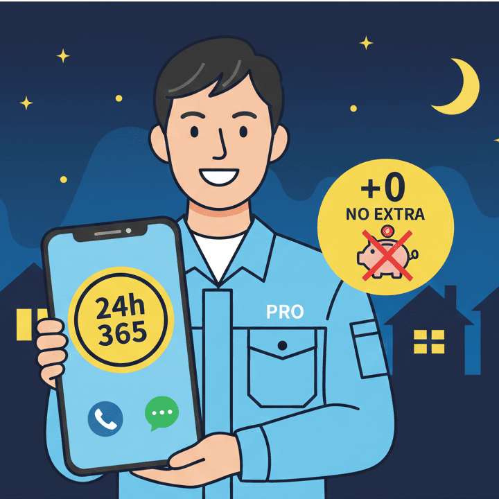 24時間365日 深夜割増なし