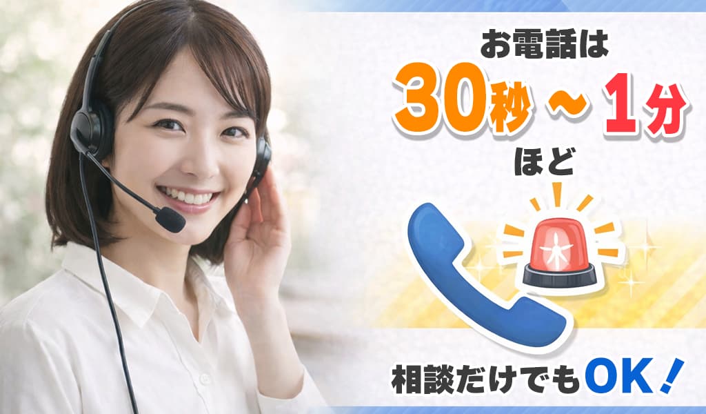 お電話は30秒から1分ほど